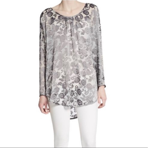 NWT Calypso St. Barth Grey Silk Carmelo Top XS - Picture 1 of 7